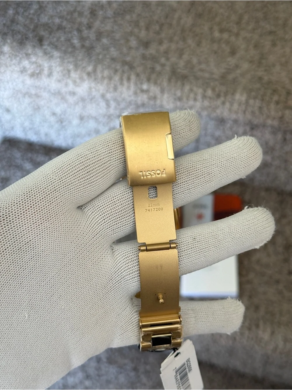 Fossil Gold and Black Square Chronograph Bracelet mens Watch